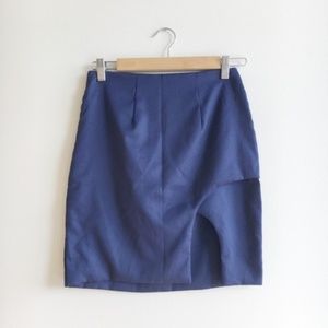 NWT Micha Navy Blue Side Slit Mini Skirt